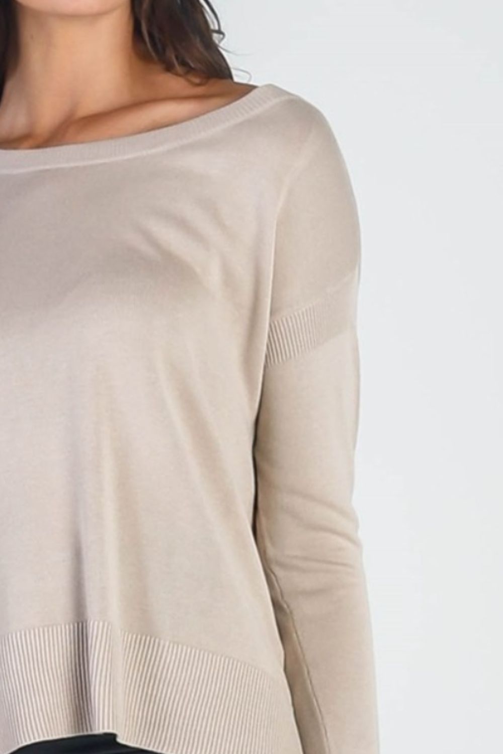 UNIQ Cold Shoulder Long Sleeve Knit Top